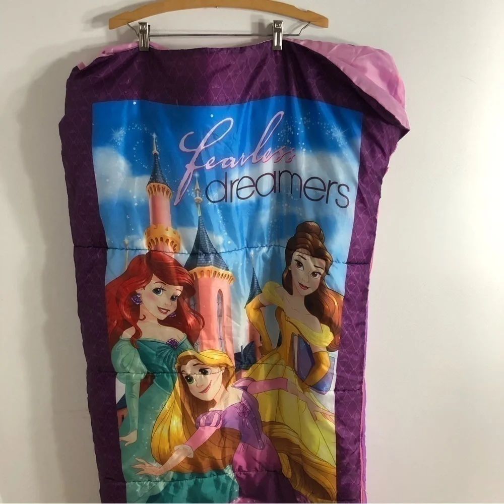 Disney Princess Sleeping Bag Belle Ariel Rapunzel Purple Beauty and the Beast